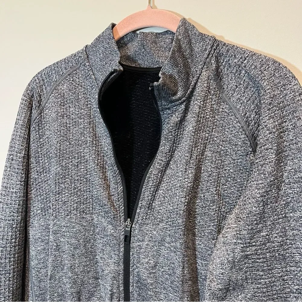Lululemon Engineered‎ Warmth Jacket Gray Merino Wool Blend Full Zip Up XL